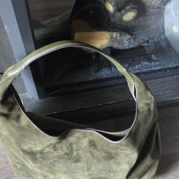 Madewell Olive Suede Hobo Shoulder Bag - Picture 2 of 5